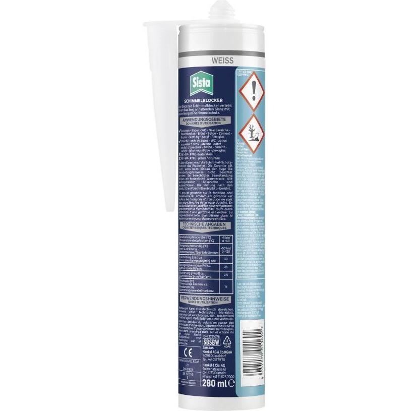 Thumbnail - Sista, Dichtmittel, Bad Schimmel-Blocker Herstellerfarbe Weiss SBSBW 280 ml (Weiss, 280 ml)