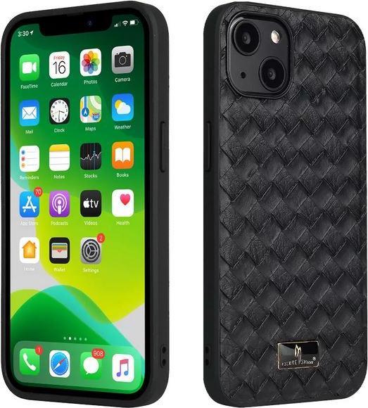 Actual product image Fierre Shann Coque étui en cuir synthétique tissé (Apple iPhone 13 Pro Max)