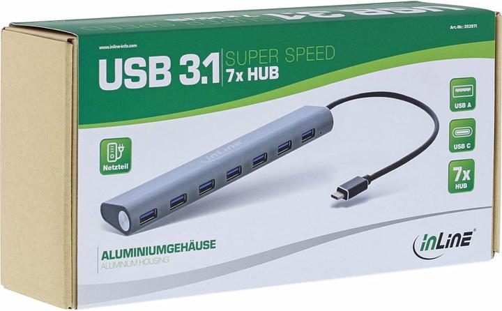 Produktbild InLine USB Hub,7 x USB 3,1 (USB-C, 7 Ports)
