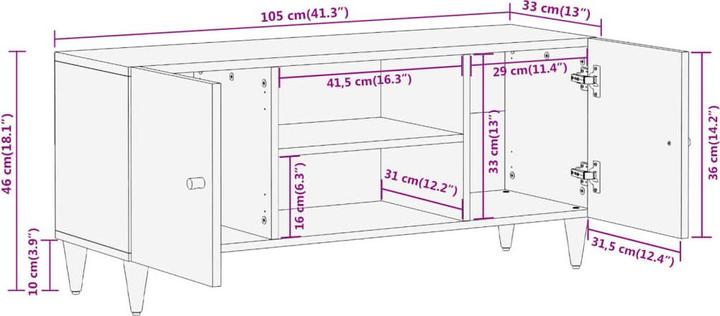 Produktbild vidaXL TV-Schrank (105 x 33 x 46 cm)