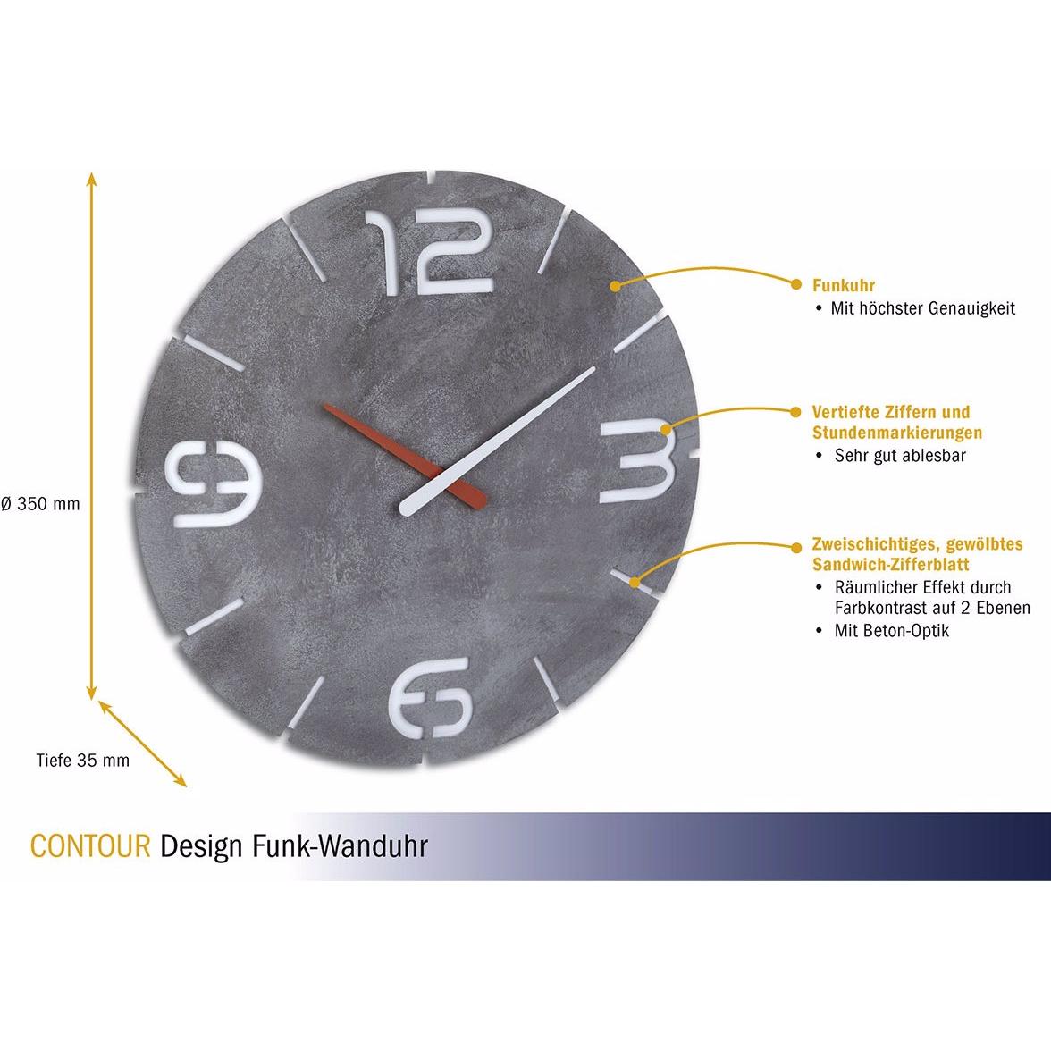 Thumbnail - TFA, Wanduhr, Contour (35 cm)