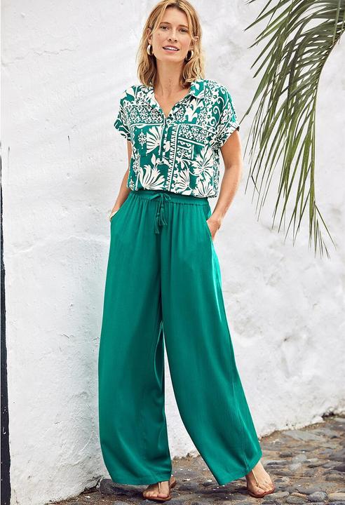 Produktbild Anne Weyburn Weite Hose aus Crepon (44)