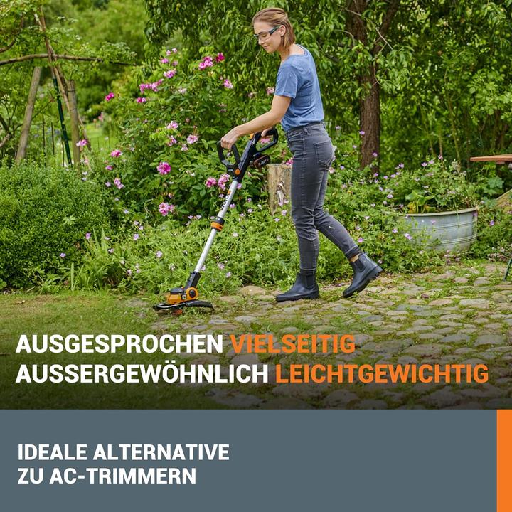Actual product image Worx WG163E Akku-Rasentrimmer und Kantenschneider inkl. 2x 2Ah Akkus & Ladegerät (Trim line)