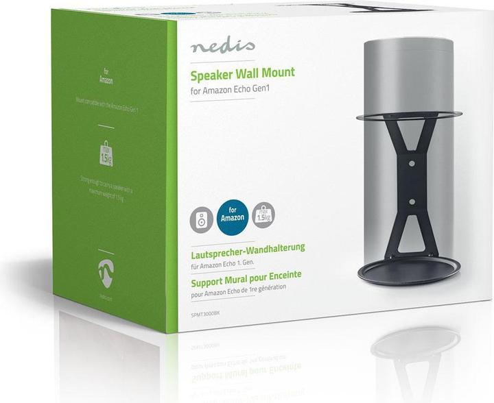 Actual product image Nedis Speaker Mount | Amazon Visszhang Gen1 | Wall | 1.5 kg | Fixed | Steel | Black (1 pcs., Wall installation)