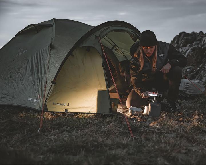 Productafbeelding Easy Camp Kuppelzelt Setesdal 3 (olivgr?n, mit Tunnel-Vorbau, Modell 2025) (3.70 kg, 3 personen)