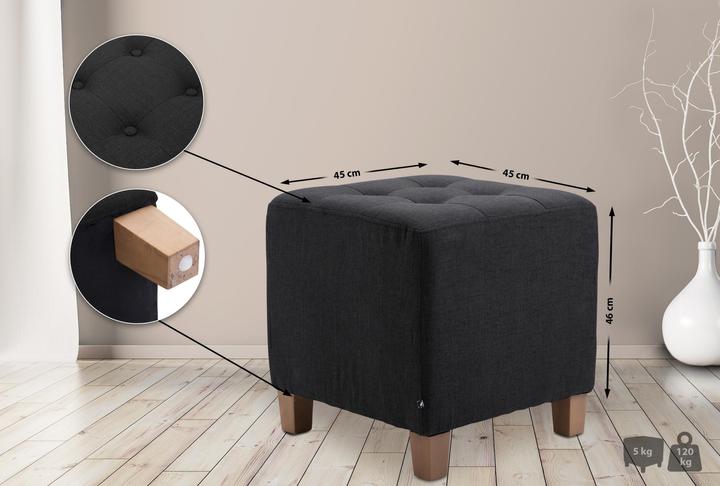 Produktbild CLP Sitzhocker Pharao, antik-hell, schwarz
