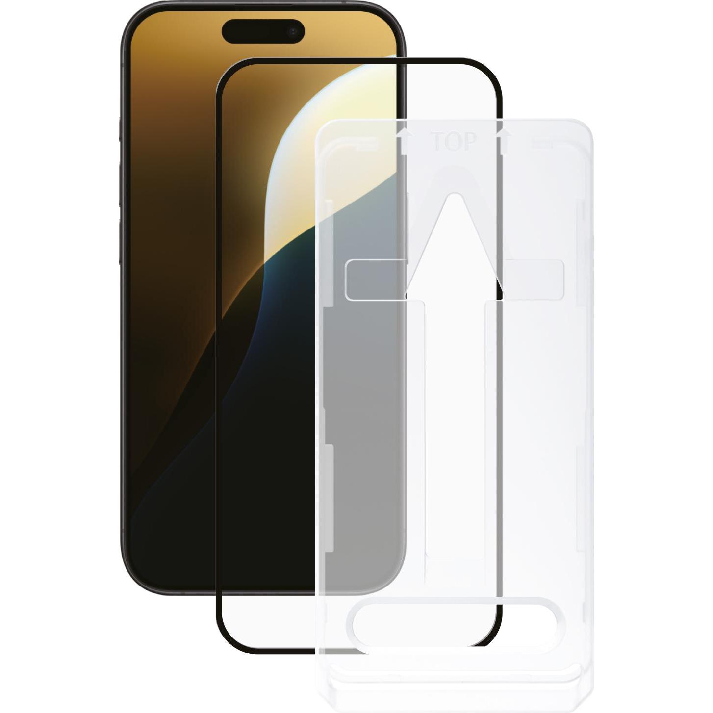 Thumbnail - Vivanco 2.5D FullScreen Displayschutzglas fuer iPhone 16 Pro Max, Applikator Installation (1 Stück, Apple iPhone 16 Pro ...