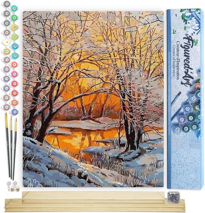 Actual product image Figured'Art Painting by numbers - Trees in winter