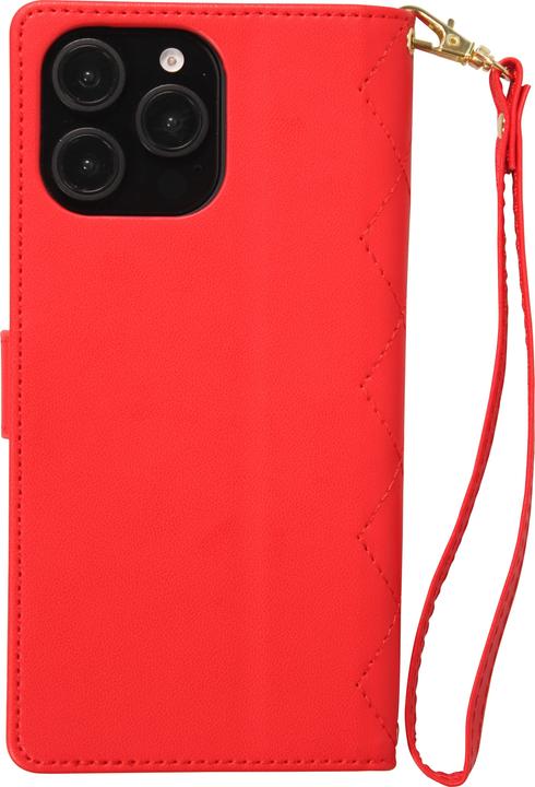 Immagine prodotto PhoneLook Hülle Elegante Flip-Matratze mit Magnetverschluss Trageschlaufe und Kartenfächern Rot (Apple iPhone 16 Pro Max)
