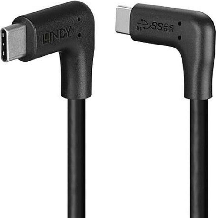 Image du produit Lindy Câble USB 3.2 type C 1m 2 x 90° coudé (32023) (1 m, 60 W)