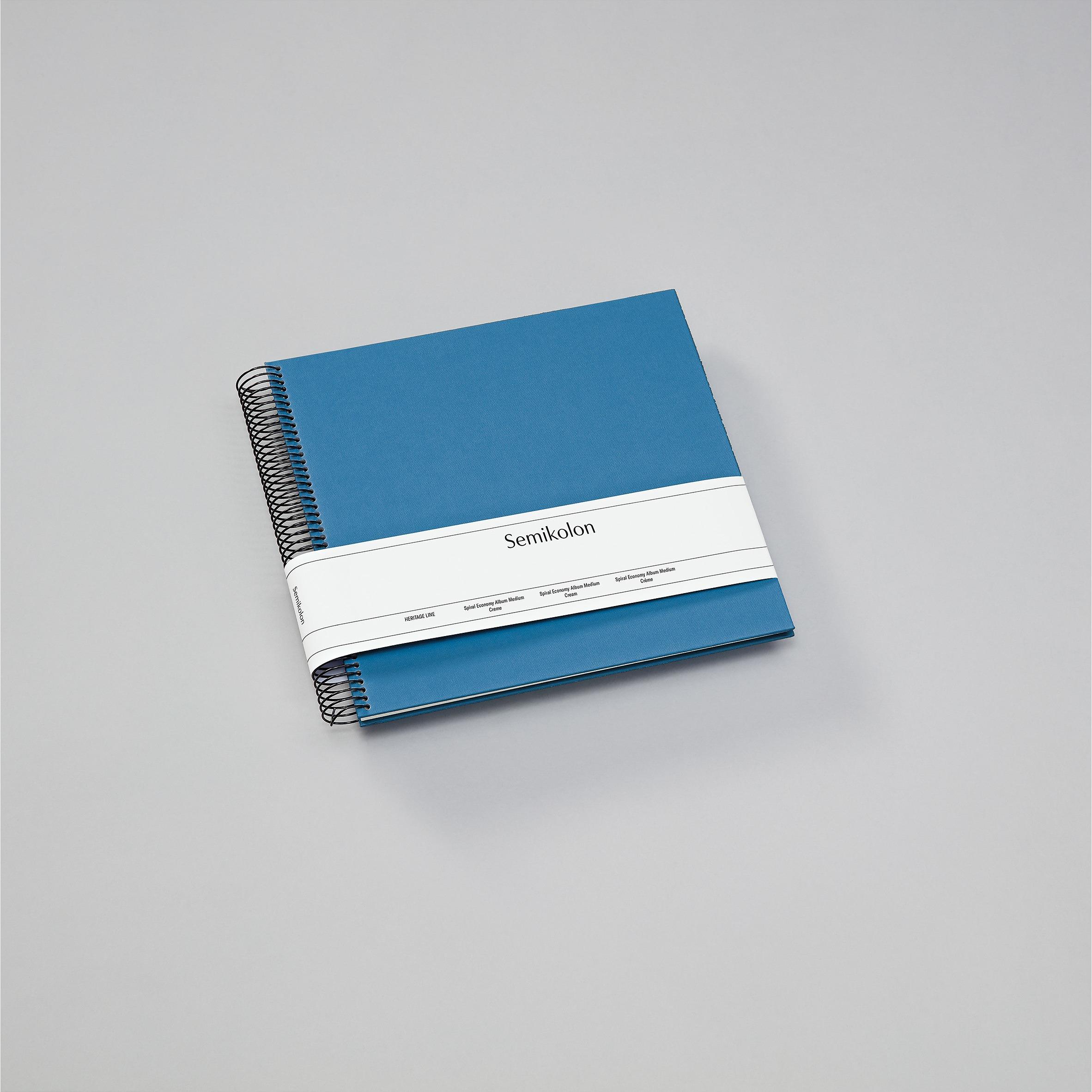 Thumbnail - Semikolon, Fotoalbum, Fotoalbum 23 x 24.5 cm Blau, 40 cremeweisse Seiten (10 x 15 cm, 9 x 13 cm)