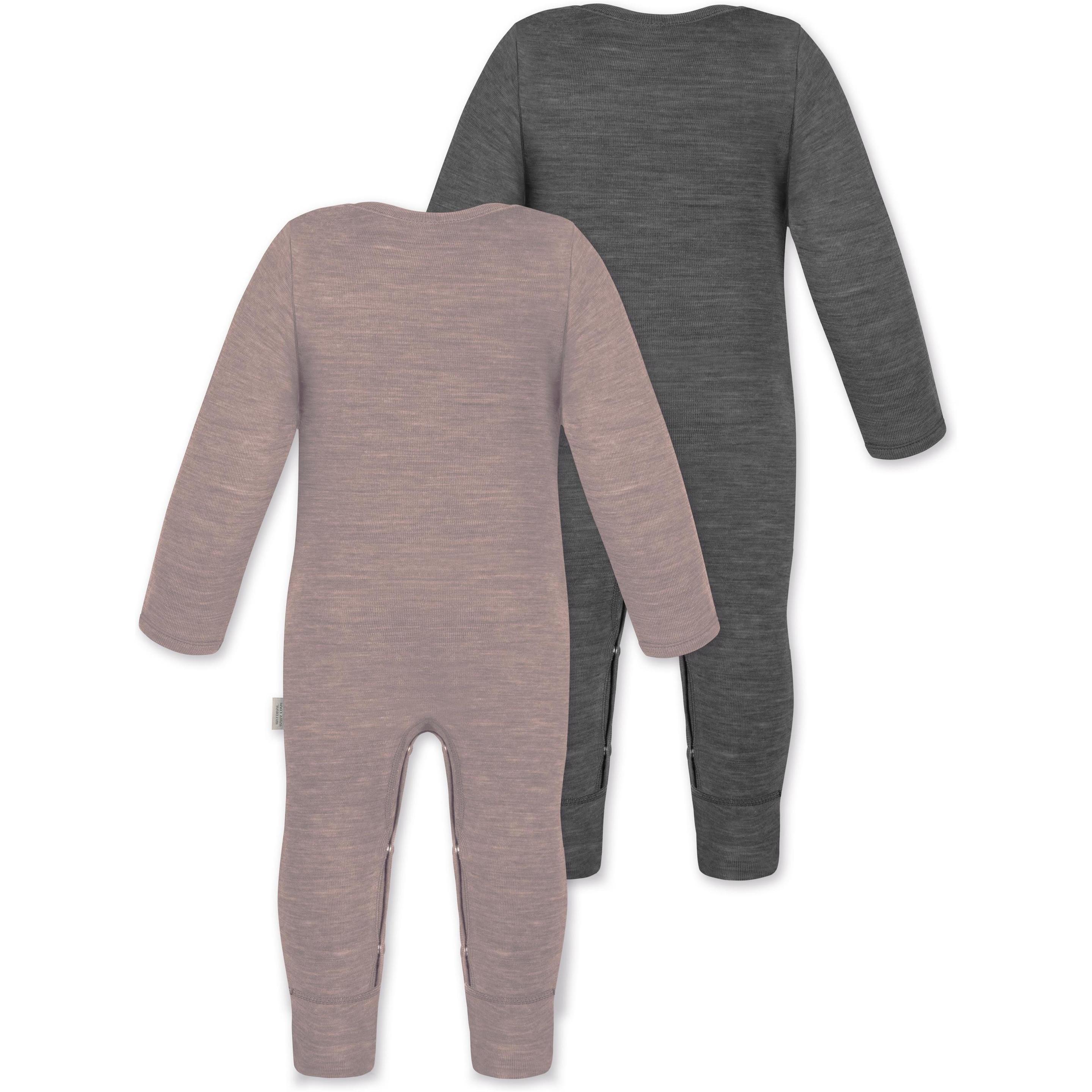 Thumbnail - Normani, Herren, Strampler, 2er Pack Baby Merino Strampler „Tangoio" - 9595, Rosa, (56)