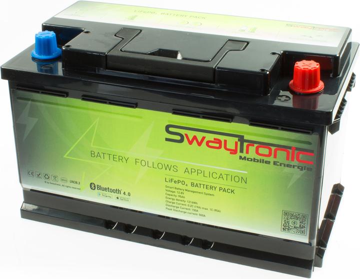Actual product image Swaytronic LiFePO4 Storage Battery 12.8V 95Ah (12.80 V, 95 Ah)