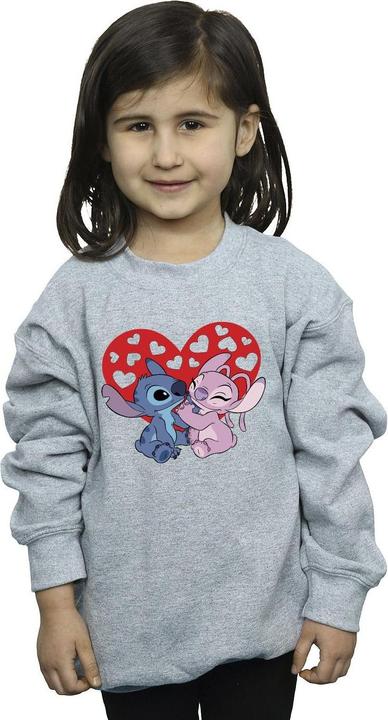 Actual product image Disney Girls Lilo & Stitch Hearts Sweatshirt (128)