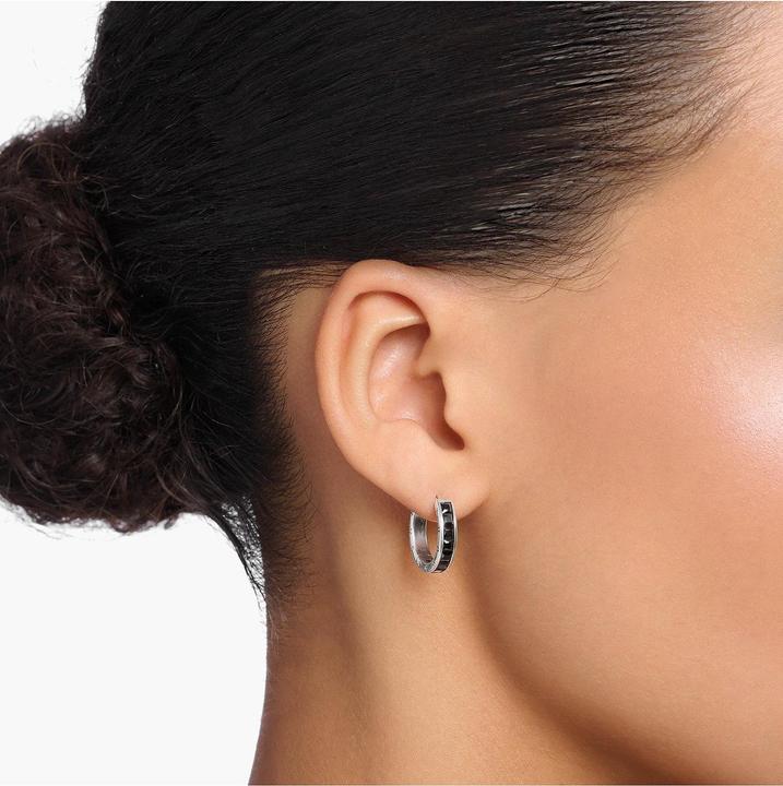 Image du produit Thomas Sabo Créoles pavé de pierres noires argent (Argent 925)