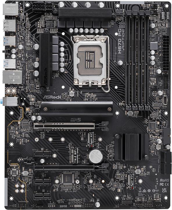 Produktbild AsRock MB H670 PG Riptide 1700 (LGA 1700, Intel H670, ATX)