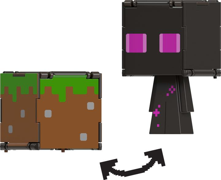 Actual product image Minecraft Flippin' Figure Enderman + Grass