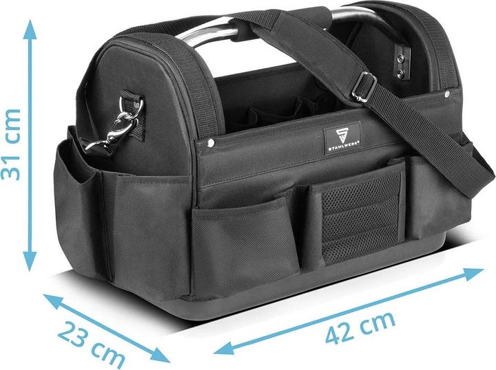 Produktbild Stahlwerk Werkzeugtasche mit 11 Aussentaschen 10 Innentaschen Installateur Tasche