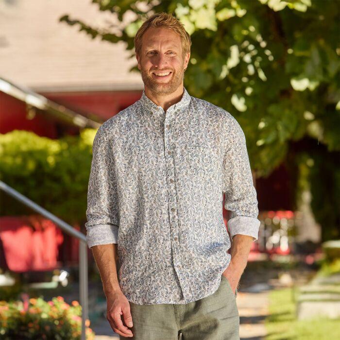 Immagine prodotto Artime Leinen-langarmhemd mit Brusttasche mint (M)