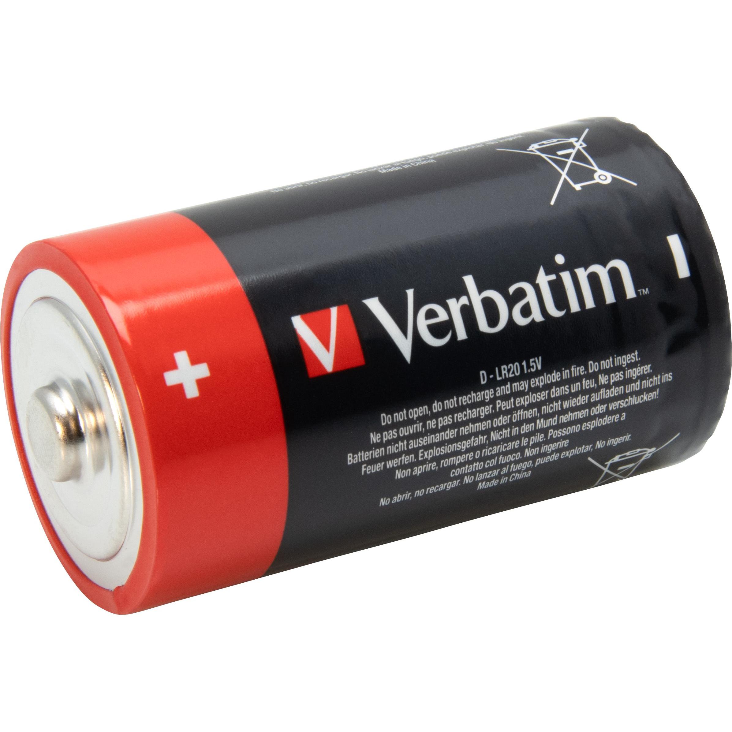Verbatim Pack 2 Piles D (2 Stk., D), Batterien + Akkus