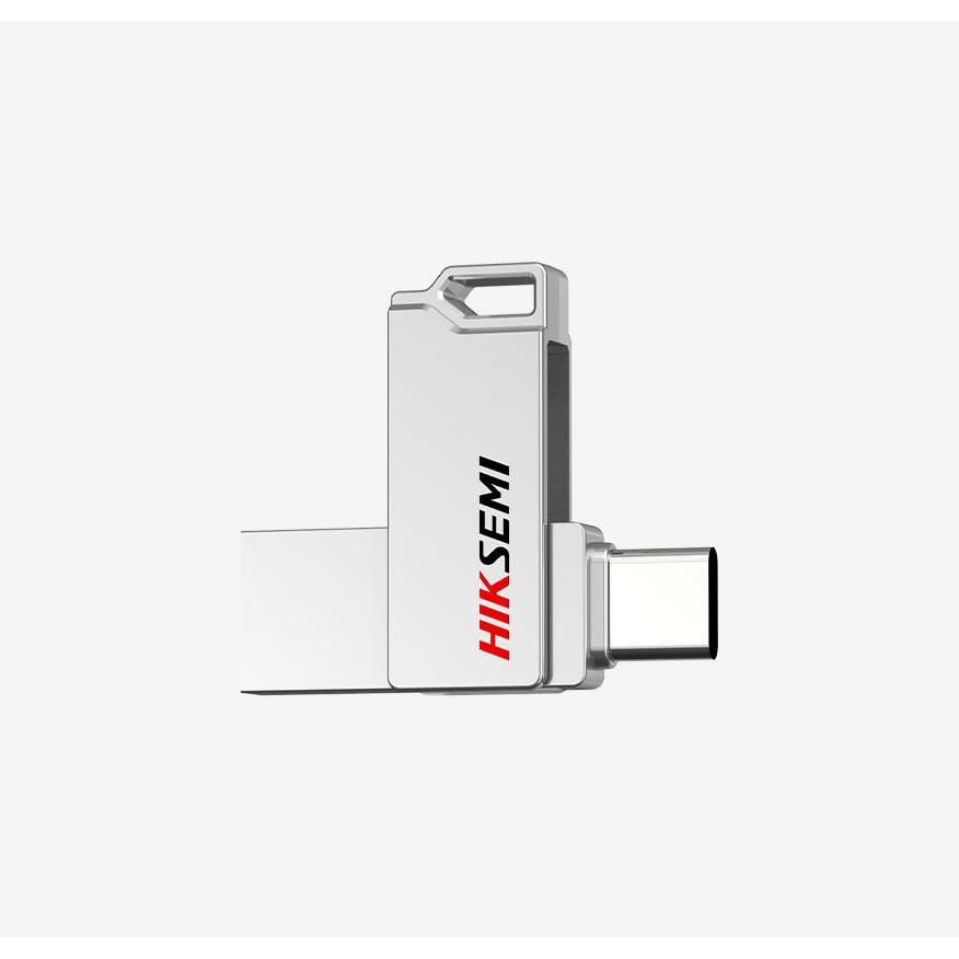 Hiksemi CLE USB 128 GB Série E327C U3 Dual USB 3.2 e USB Type C Colore Argento (128 GB, USB-A, USB-C), Chiavetta USB, Argento