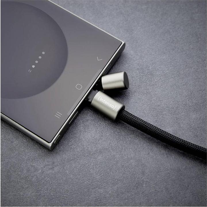 Produktbild Intenso Handykette als Lade- + Datenkabel USB-C bis 1,65m schwarz (1.65 m, USB 2.0, 60 W)
