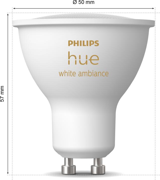 Produktbild Philips Hue White Ambiance (GU10, 4.20 W, 400 lm, 2 x, E)