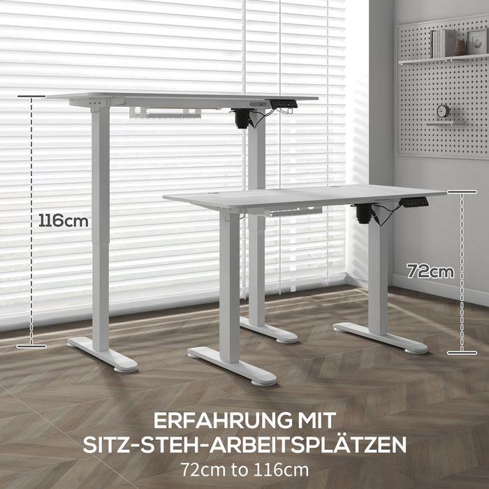 Produktbild Swisshandel24 Schreibtisch höhenverstellbar, elektrisch, 120x60x72-116cm, mit 3 Voreinstellungen, Spanplatte, Weis