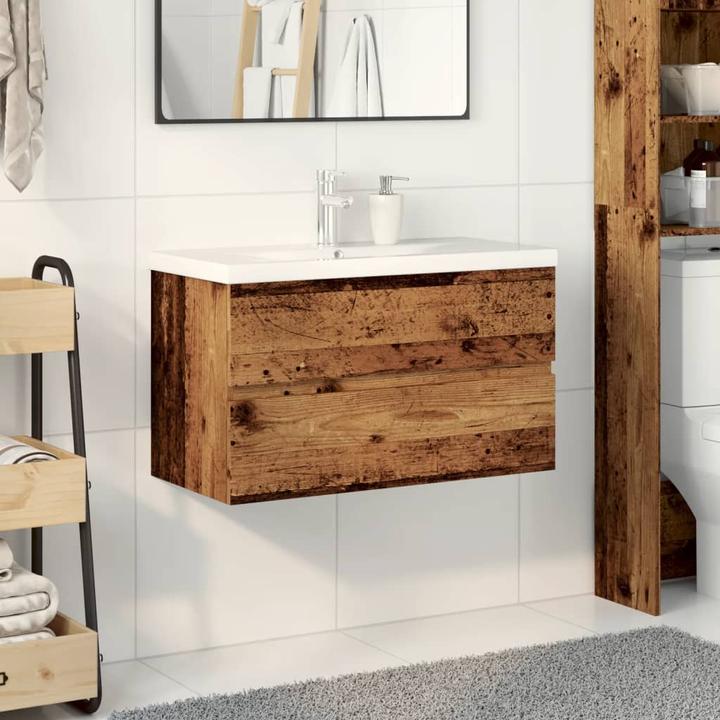 Actual product image VidaXL Vanity unit Wall-mounted vanity unit Bathroom cabinet with built-in basin