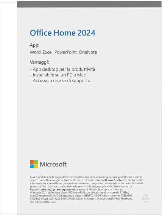 Actual product image Microsoft Office Home 2024 (IT) (1 User, unlimited)
