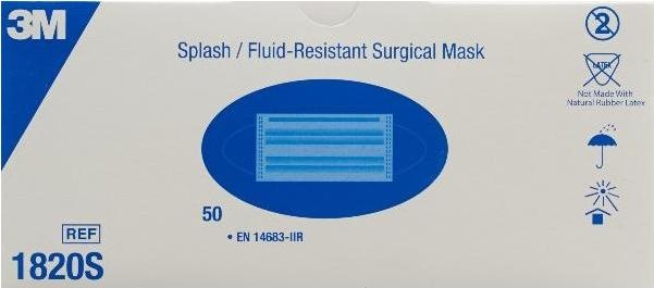 Actual product image 3M Surgical mask splash-proof Earloop, 50 pieces (50 x)