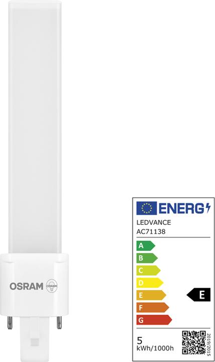 Energie-Label Osram Dulux S (G23, 500 lm, 1 x)