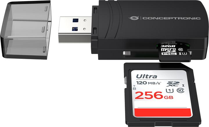 Actual product image Conceptronic Card Reader USB-A -> Micro SD/TF 4.0 black