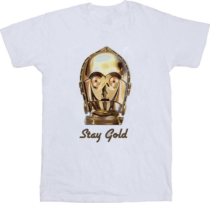 Actual product image Star Wars Mens The Rise Of Skywalker C-3PO Stay Gold T-Shirt (5XL)