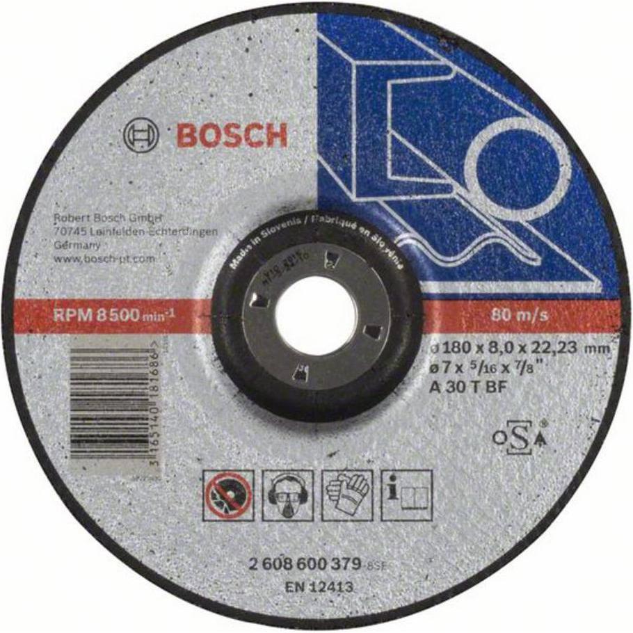 Bosch Professional Zubehör, Schleifmittel, PRO Metal Schruppscheibe, 180 x 8 x 22.23 mm