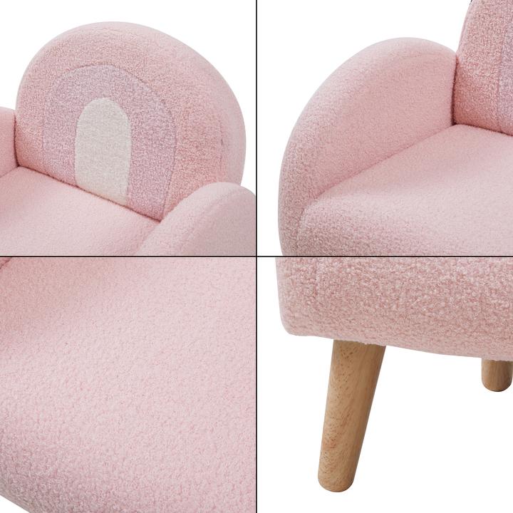 Immagine prodotto En.Casa Kindersessel Sorreindi 50x50x45 cm Teddystoff Rosa (Poltrona per bambini)