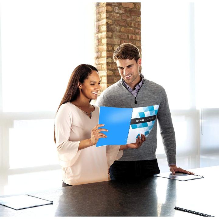 Actual product image Fellowes Chromolux cover sheet, glossy, blue