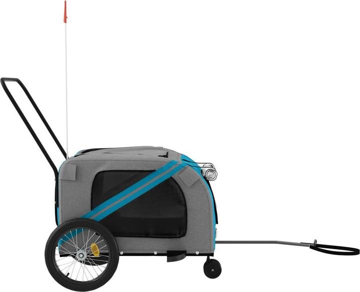 Actual product image vidaXL Fahrradanhänger Hunde Blau und Grau Oxford-Gewebe und