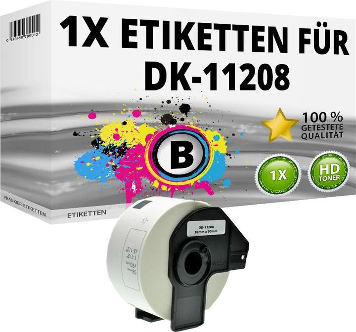 Druckfuxx Etiketten kompatibel Brother P-Touch QL 1050 1060 500 550 570 650 700 710 720 NW (Blanc)