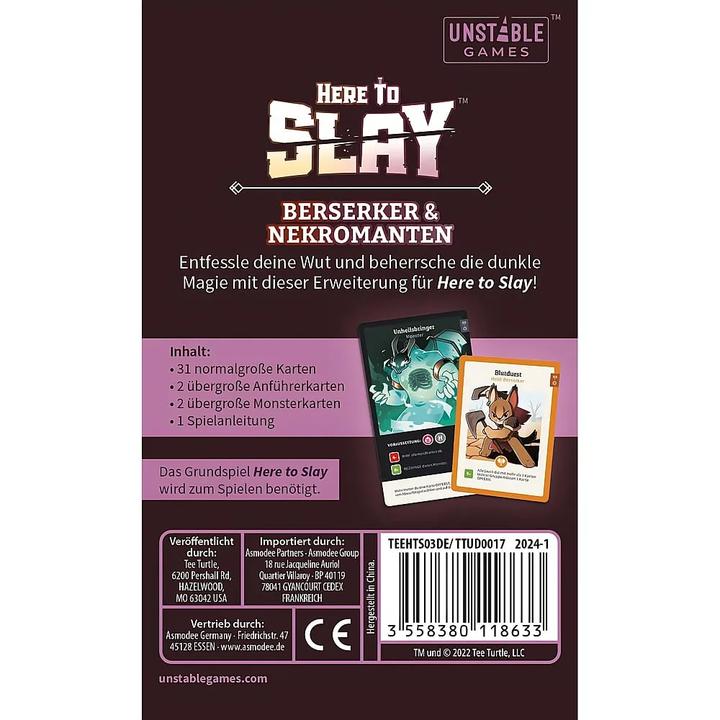 Actual product image Unstable Games Here to Slay - Berserkers & Necromancers (German, 2 - 6 Players)