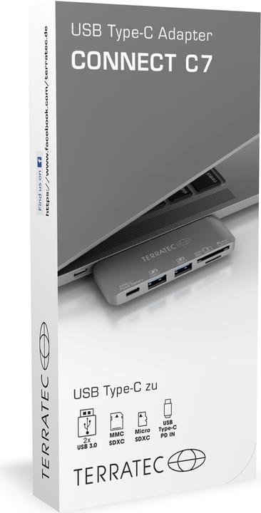 Actual product image Terratec Connect C7 CardReader (Docking port (proprietary), 3 ports)