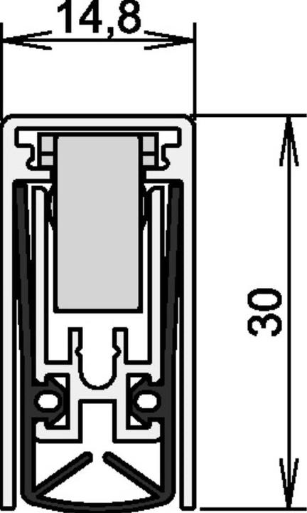 Immagine prodotto Athmer Guarnizione acustica L-15/30 WS 1-880 1 lato lunghezza 958 mm alluminio anodizzato argento