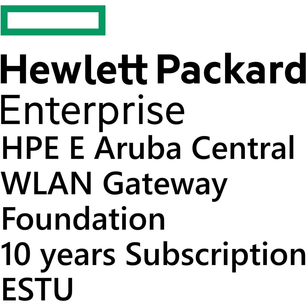 HPE E Aruba Central WLAN Gateway, Foundation, 10 years, Subscription, E-STU, Router
