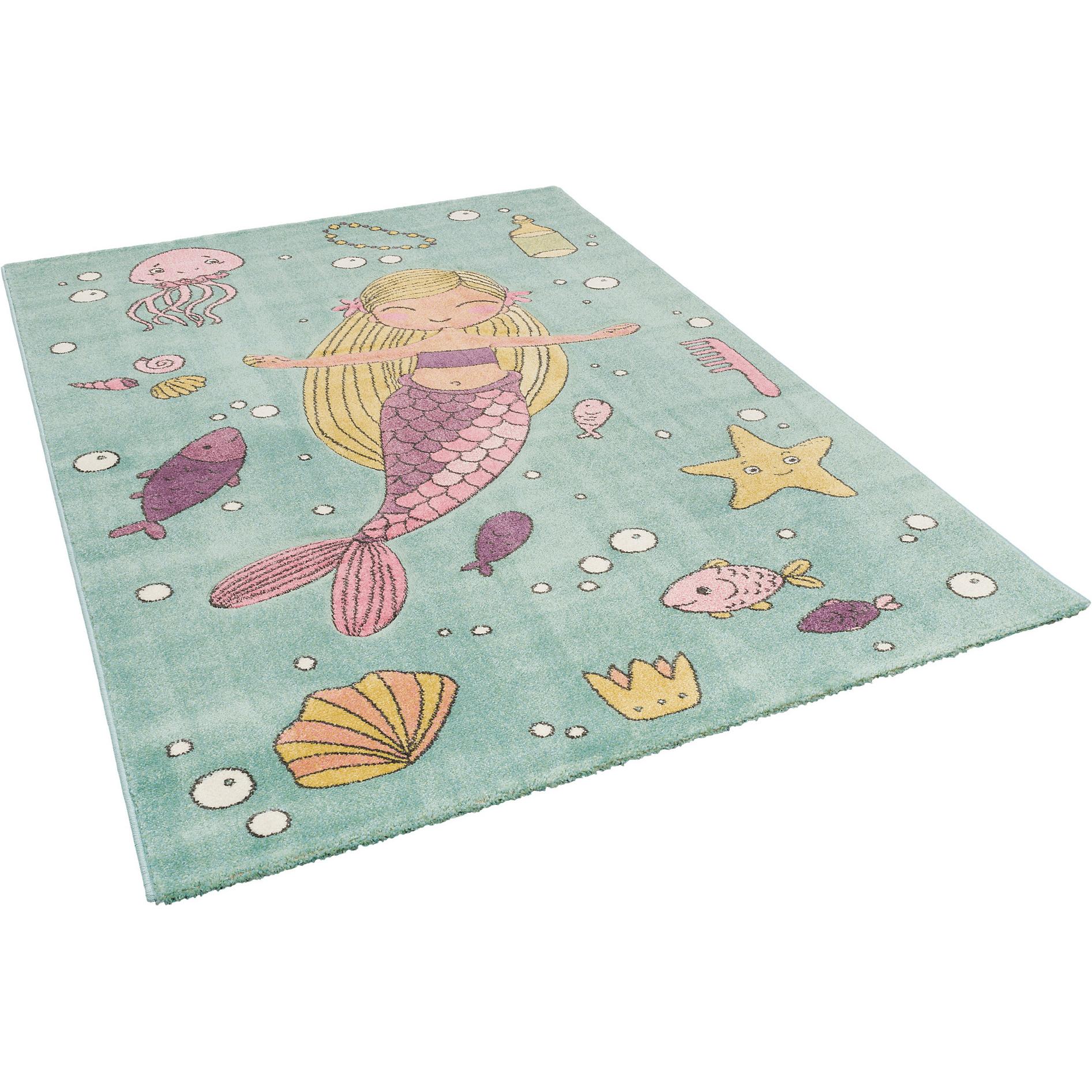 Pergamon, Kinderteppich, Kinder Teppich Maui Kids Meerjungfrau Pastell (120 x 170 cm)
