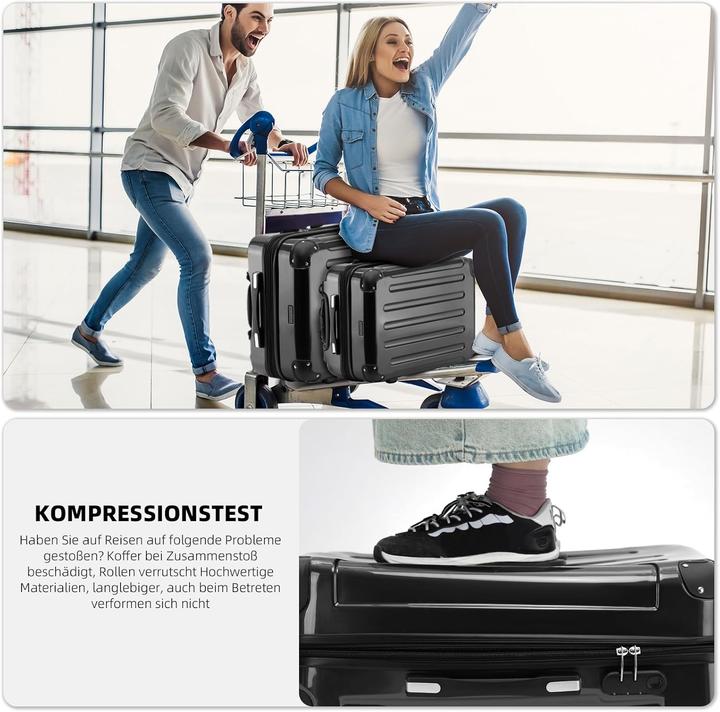 Actual product image Beibye Hartschalen Reisekoffer mit 4 Zwillingsrollen (70 l)