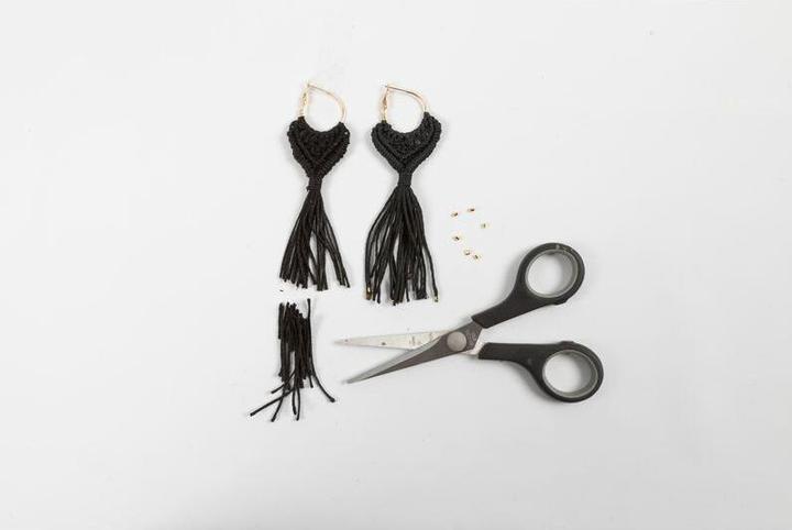 Actual product image Creativ Company Craft set macramé earrings black/olive brown/beige