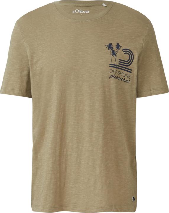 Image du produit S.Oliver T-Shirt Baumwoll-T-Shirt mit Frontprint und Flammgarnstruktur (XL)