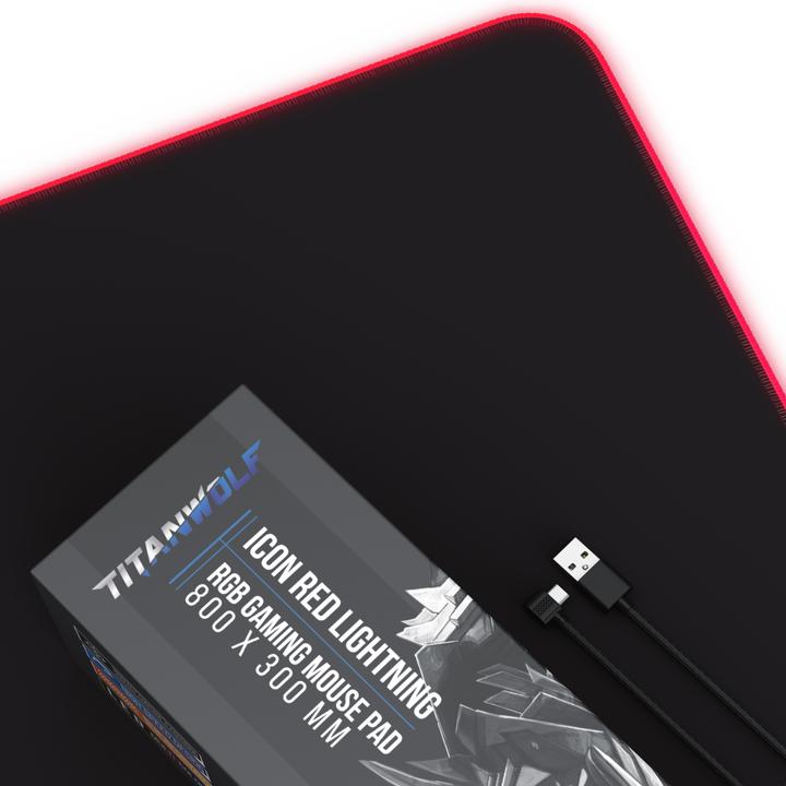Image du produit Titanwolf Tapis de souris gaming RGB, tapis de souris XL 800 x 300mm améliore la précision et la vitesse (XL)