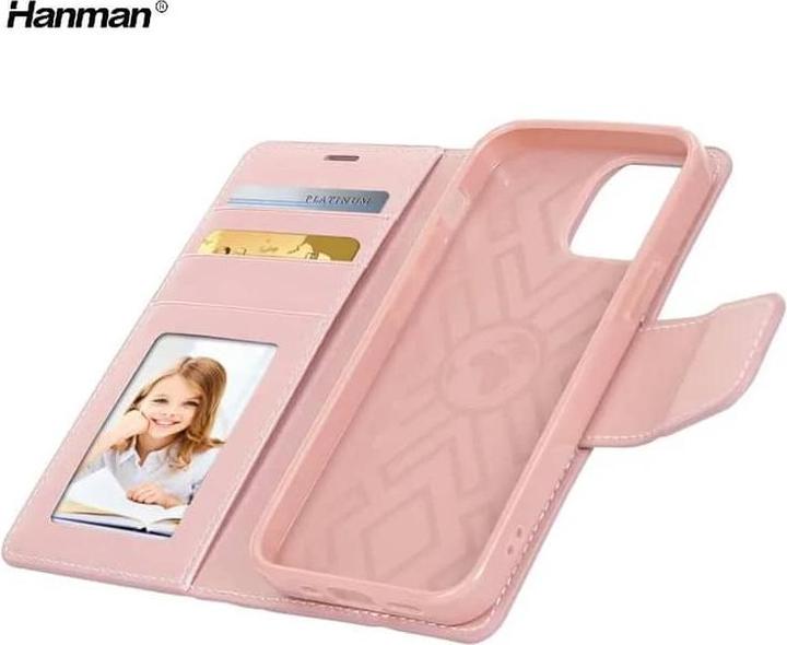 Produktbild Hanman Apple iPhone 13 Pro Max - Mill Flip Case mit 3 Kartenfächern, roségold (Apple iPhone 13 Pro Max)