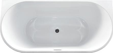 Back To Wall acryl badkuip - mat wit - lengte 1700 mm - hoogte 600 mm - breedte 800 mm - breedte (215000 ml)